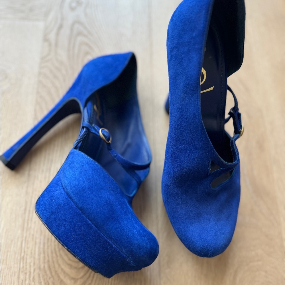 Vintage YSL Blue Suede Women's Heels